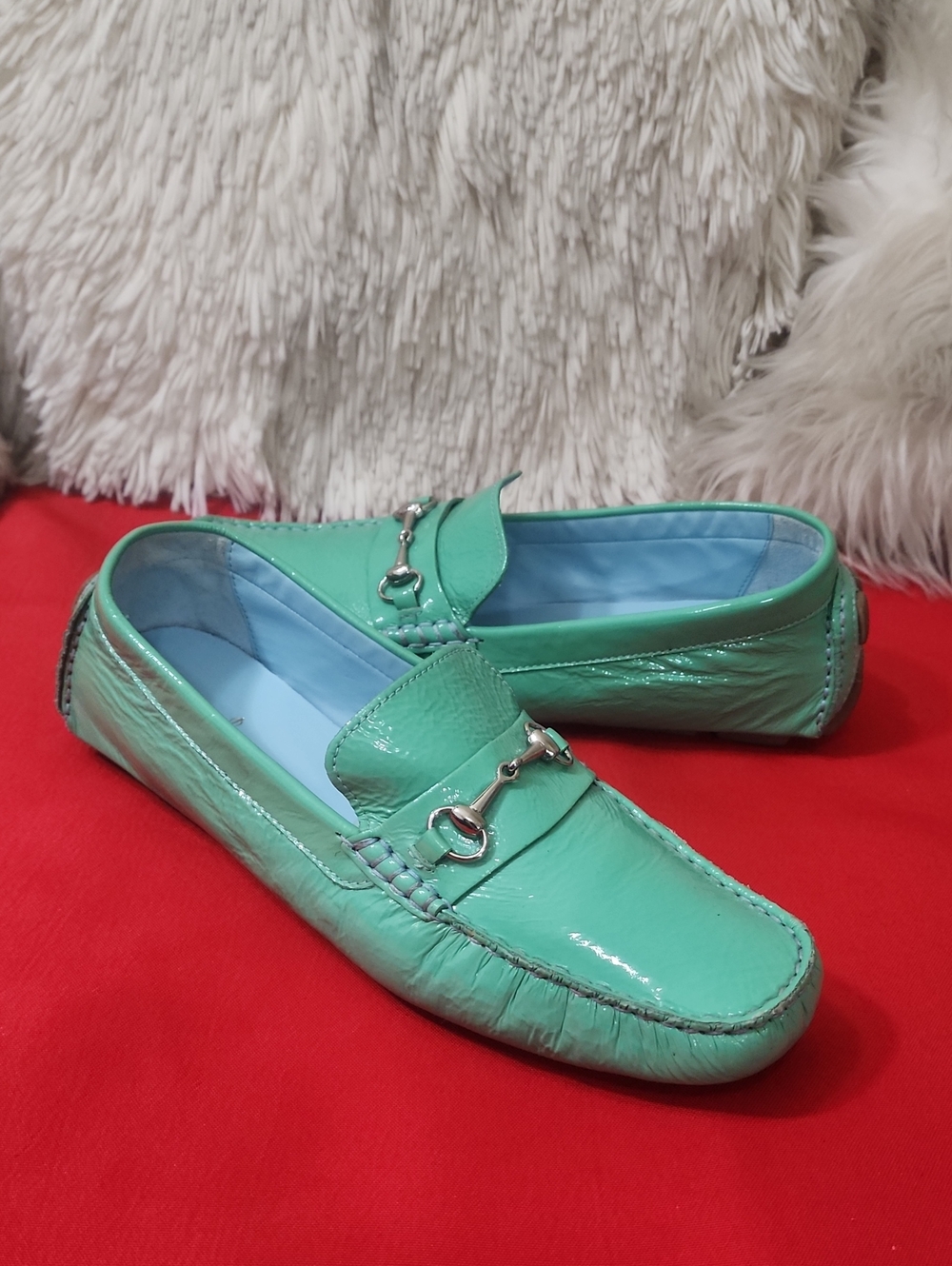 Cole Haan Women's Mint Green Leather Loafers